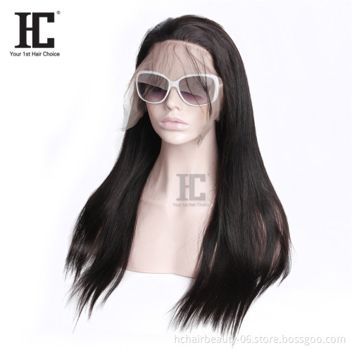 Brazilian Lace Front Human Hair Wigs For Women Remy Hair Straight Lace Front Wigs Pre plucked Hairline Full End Natural Black